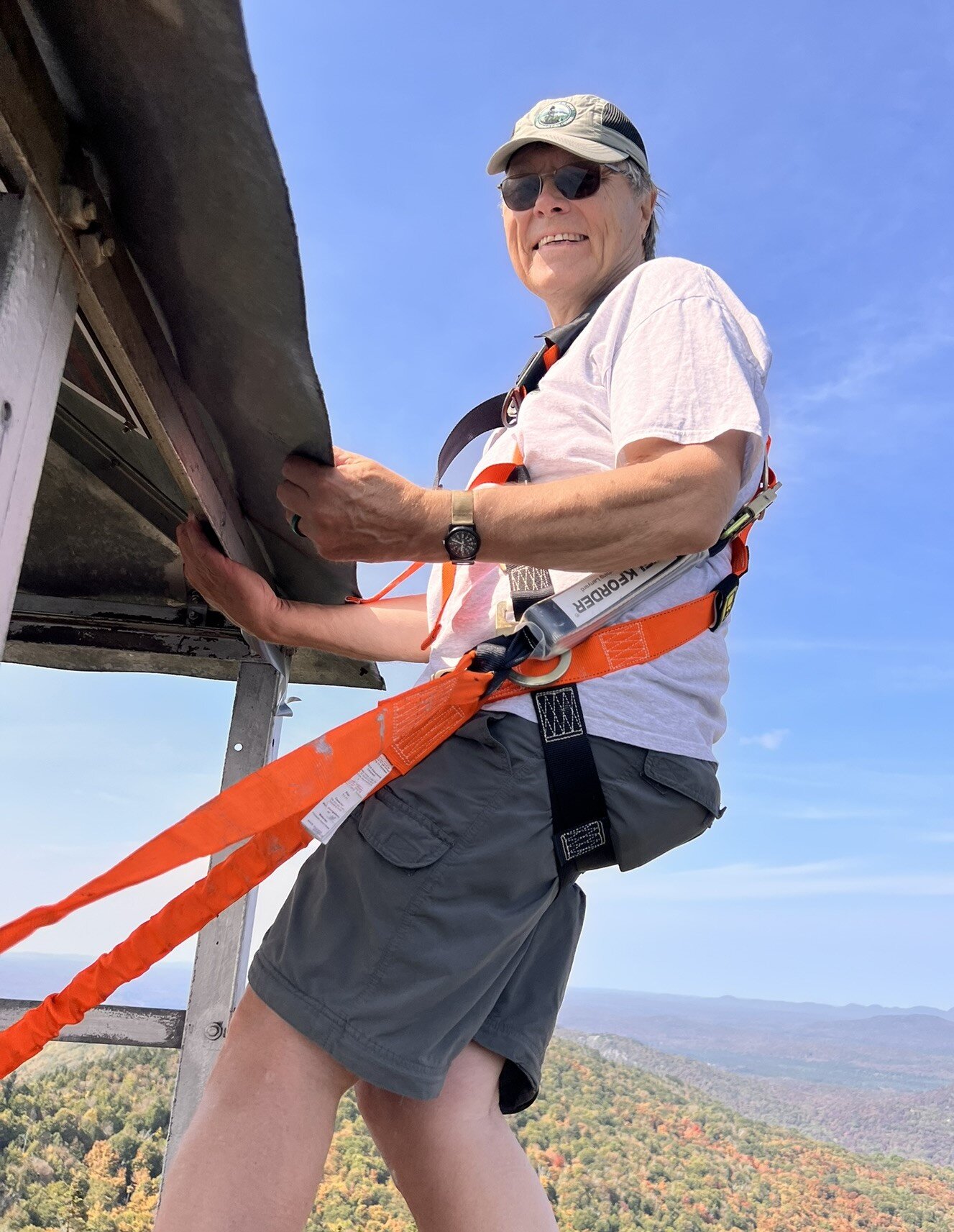 Doug outside the 35 foot high tower cab!