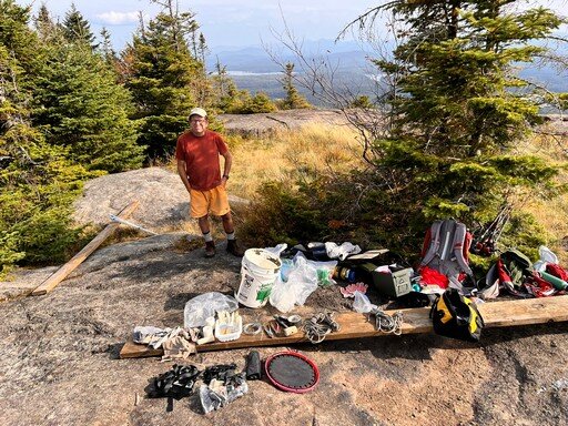 Bob and supplies at summit